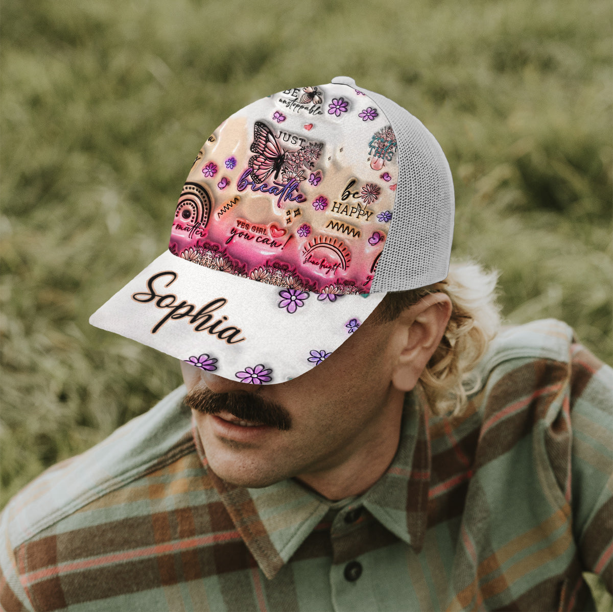 Positive Affirmations Butterfly - Personalized Butterfly Trucker Hat