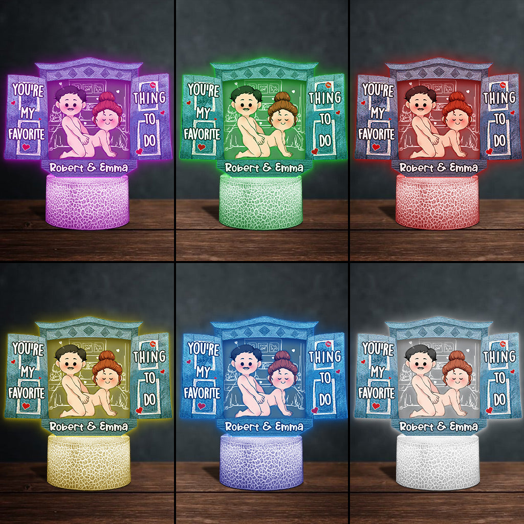 Tu es mon/ma préféré(e) - Plaque lumineuse personnalisée en forme de couple