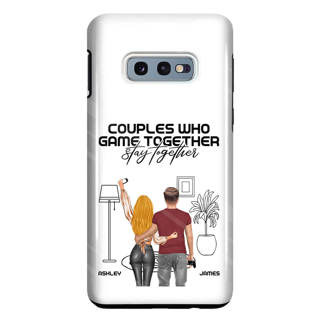 Les couples qui jouent ensemble restent ensemble - Coque de téléphone transparente personnalisée pour jeux vidéo