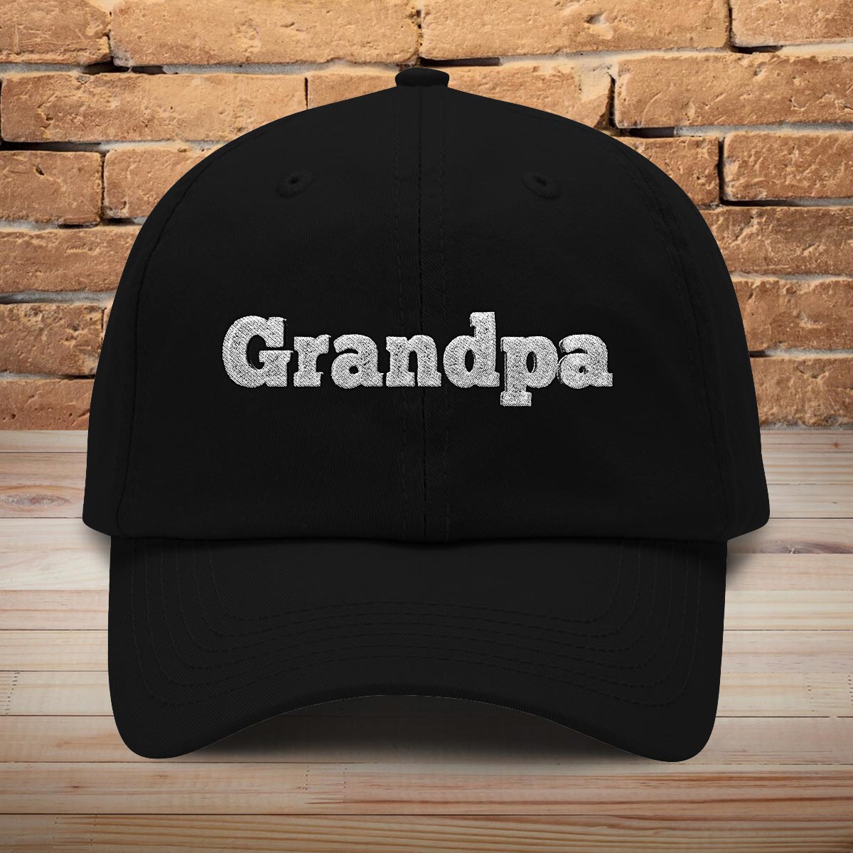 Casquette classique brodée personnalisée avec nom pour grand-père