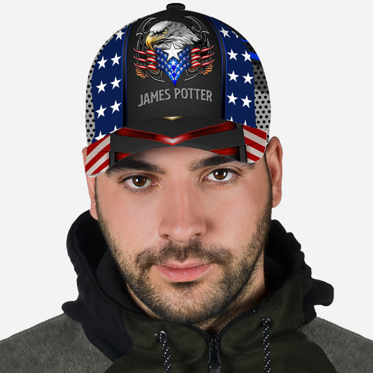 Casquette classique personnalisée pour vétéran, drapeau américain et aigle