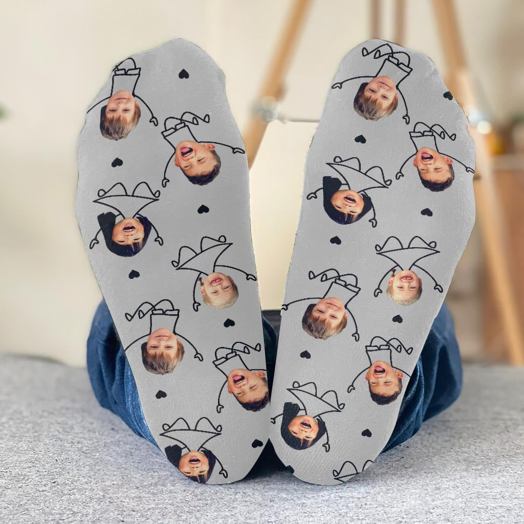 Je t'aime papa - Cadeau pour papa, grand-père, maman, oncle, tante, grand-mère - Chaussettes personnalisées