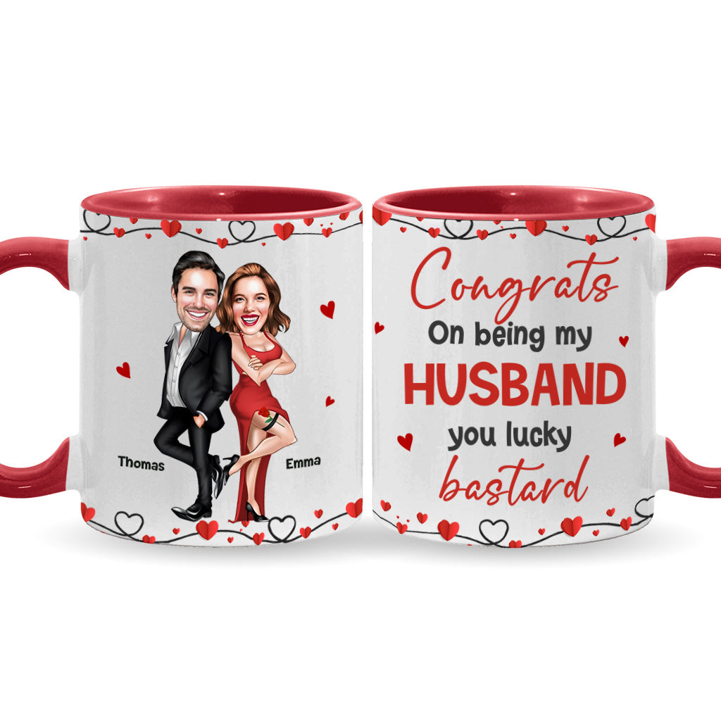 Félicitations pour être mon mari ! – Mug personnalisé pour couple