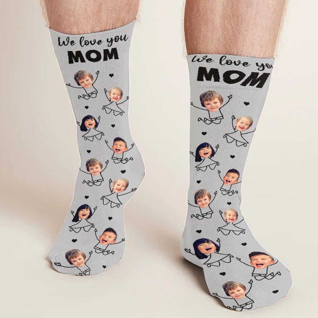 Je t'aime papa - Cadeau pour papa, grand-père, maman, oncle, tante, grand-mère - Chaussettes personnalisées