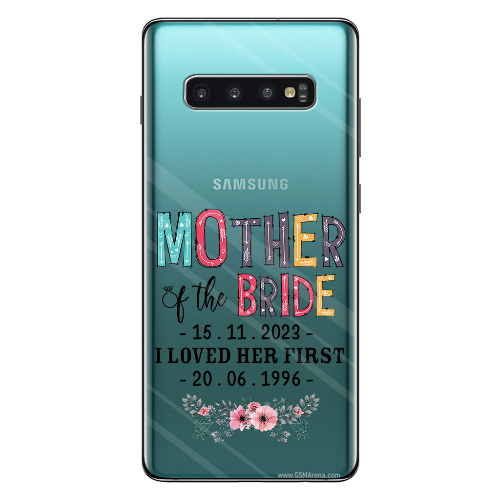 Coque de téléphone transparente personnalisée pour la mère de la mariée
