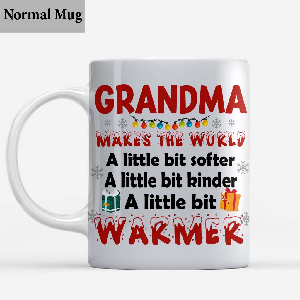 Mamie rend le monde plus chaleureux - Mug personnalisé pour mamie