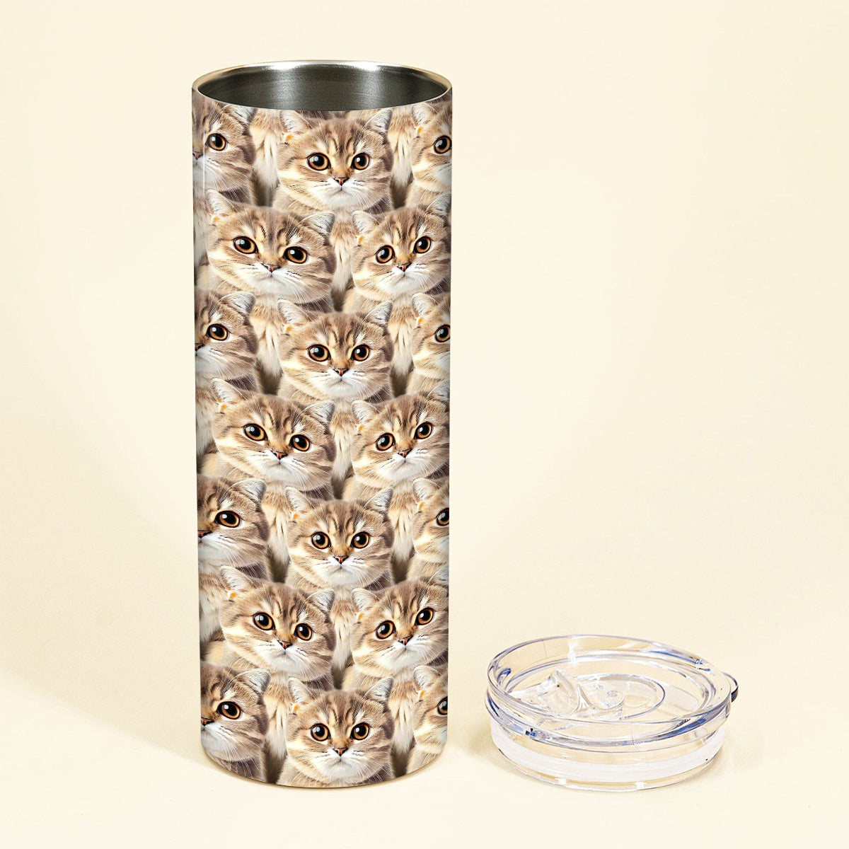 Gobelet isotherme personnalisé avec photo de chat ou de chien mignon - Cadeau idéal pour les amoureux des chats et des chiens