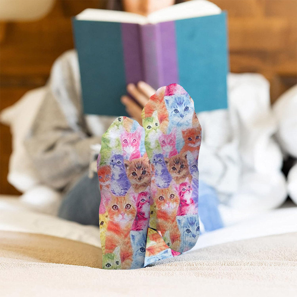 Insertion photo et style coloré - Chaussettes personnalisées pour chat