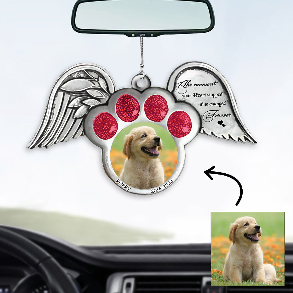 Le moment où votre cœur s'est arrêté - Ornement de voiture personnalisé pour chien