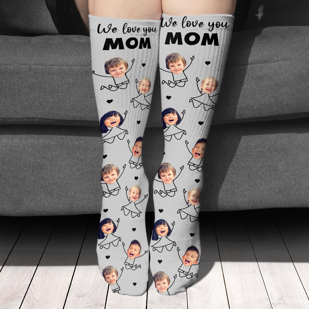 Je t'aime papa - Cadeau pour papa, grand-père, maman, oncle, tante, grand-mère - Chaussettes personnalisées