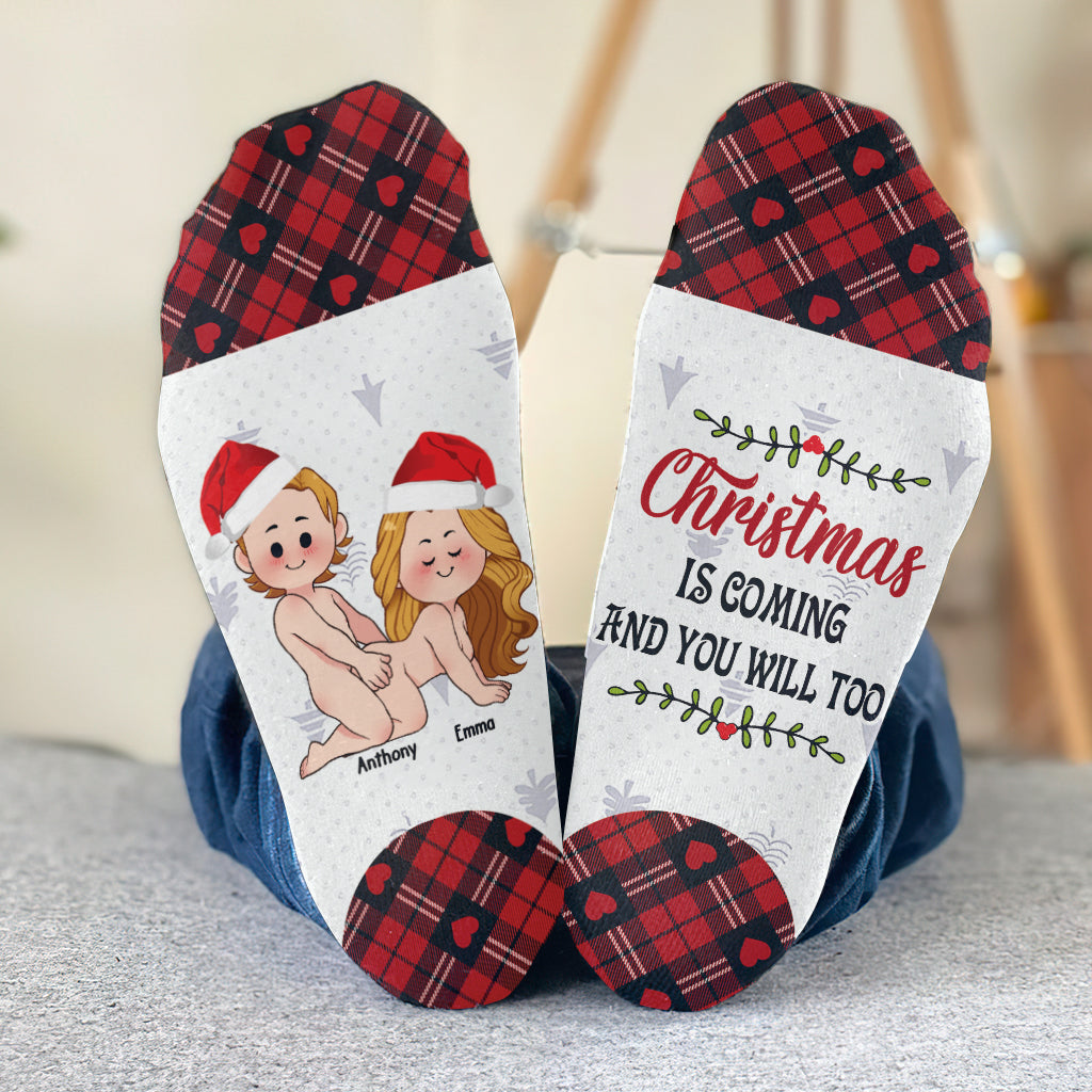 Noël approche - Chaussettes personnalisées pour couples