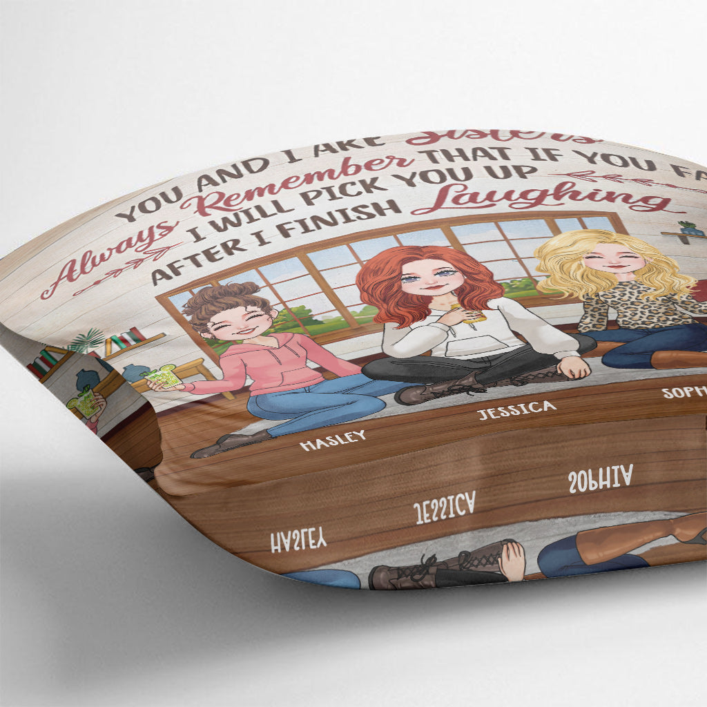 Après avoir fini de rire - Coussin décoratif personnalisé pour meilleure amie