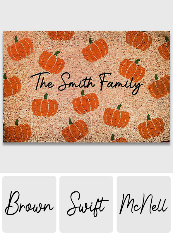 Pumpkin Pattern - Personalized Halloween Doormat