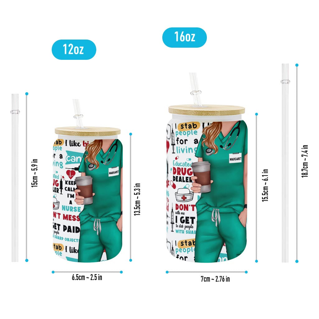 Citations humoristiques sur la vie d'infirmière - Verre à canette personnalisé pour infirmière