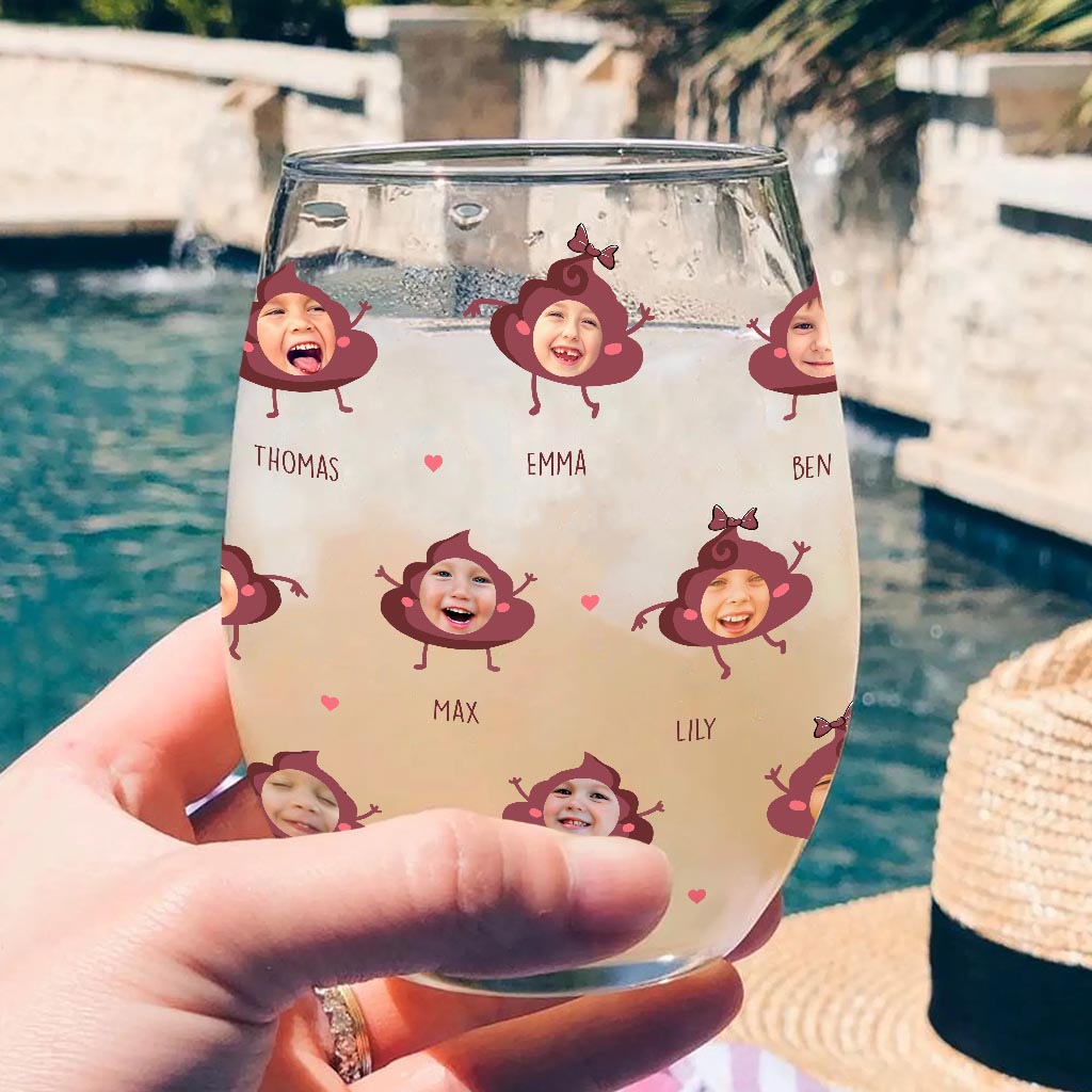 Le petit salaud de maman - Cadeau pour maman, grand-mère, papa, grand-père - Verre à vin entièrement personnalisé