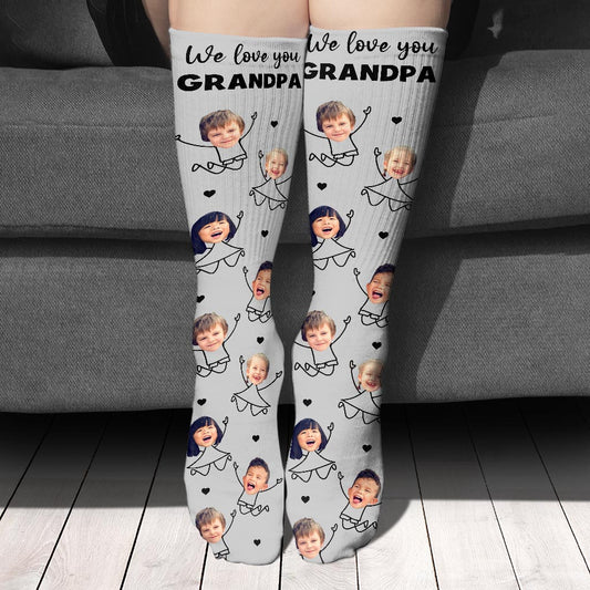 Je t'aime papa - Cadeau pour papa, grand-père, maman, oncle, tante, grand-mère - Chaussettes personnalisées