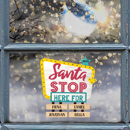 Santa Stop Here For - Personalized Grandma Decal Die Cut