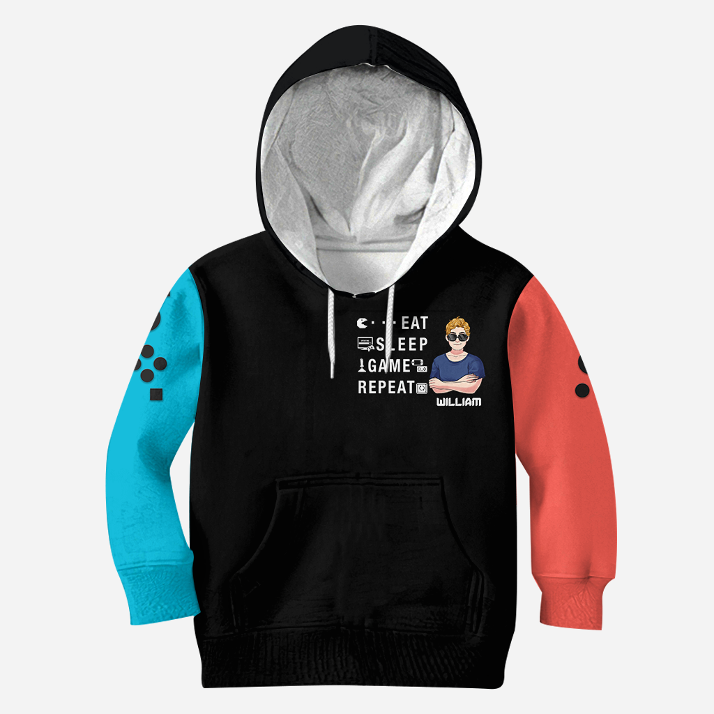 Eat Sleep Game Repeat - Personalized Video Game All Over Shirt