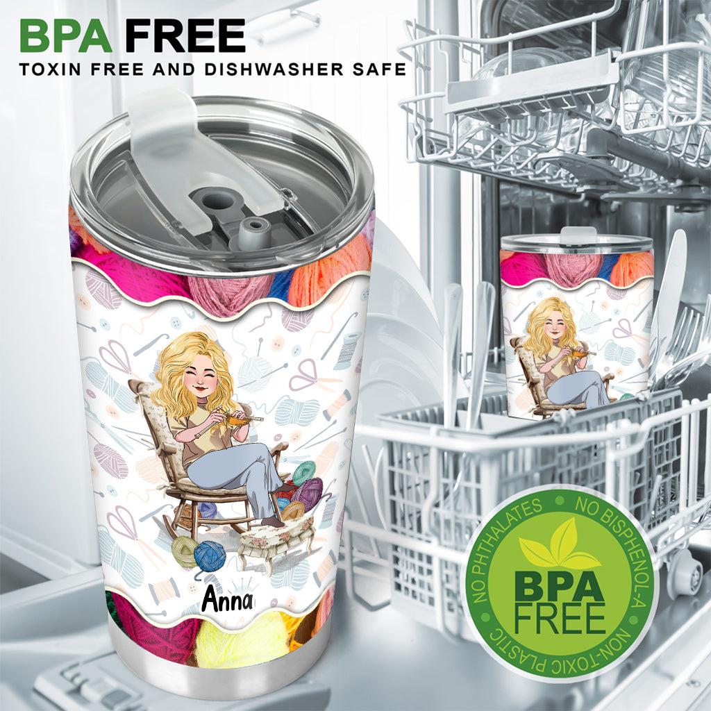 Tricoter parce que le meurtre est mal - Gobelet à tricoter personnalisé