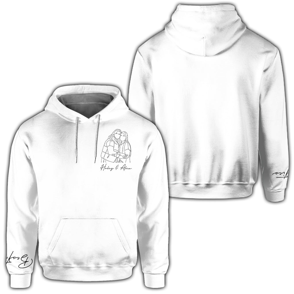 T-shirt personnalisé « Meilleures amies » avec motif au trait