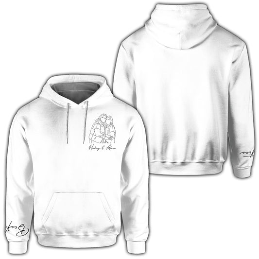 Besties Line Art - Personalized Bestie All Over Shirt