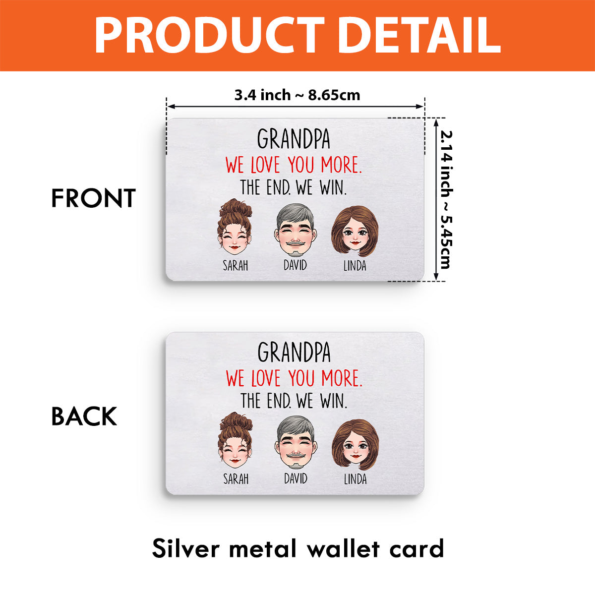 Papa, je t'aime plus que tout - Cadeau pour papa, grand-mère, grand-père, maman, oncle, tante, ami, frère, sœur - Carte personnalisée à glisser dans un portefeuille