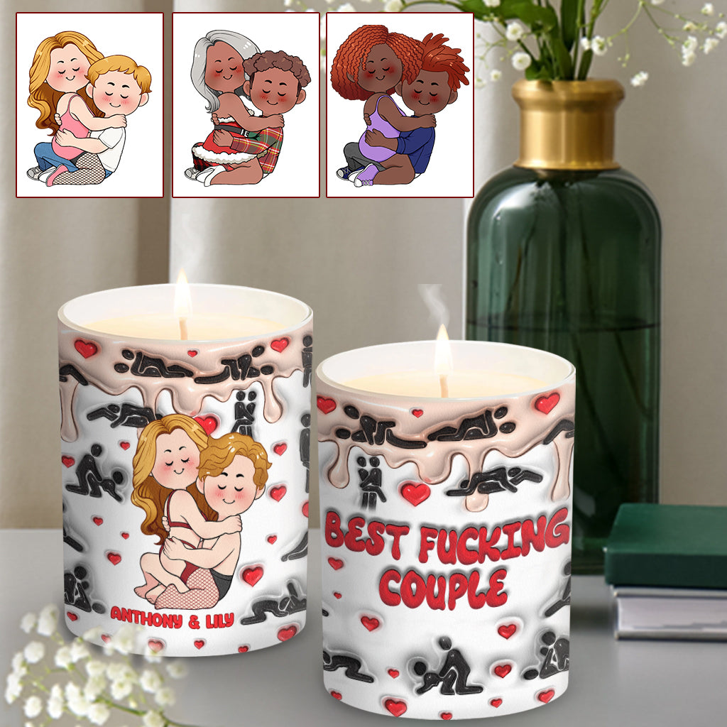 Meilleur couple du monde - Bougie personnalisée pour couple avec couvercle en bois