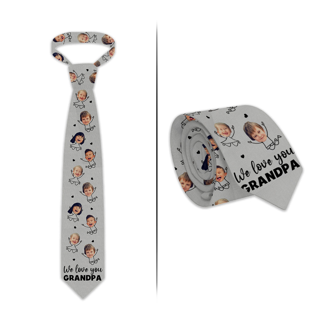 On t'aime papa - Cravate personnalisée - Cadeau pour papa, grand-père, oncle, frère, mari