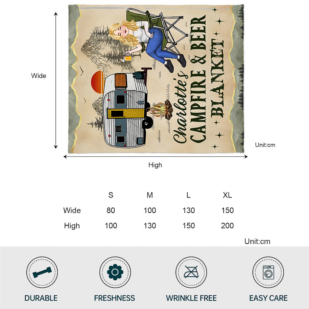 Couverture de camping personnalisée Campfire And Coffee