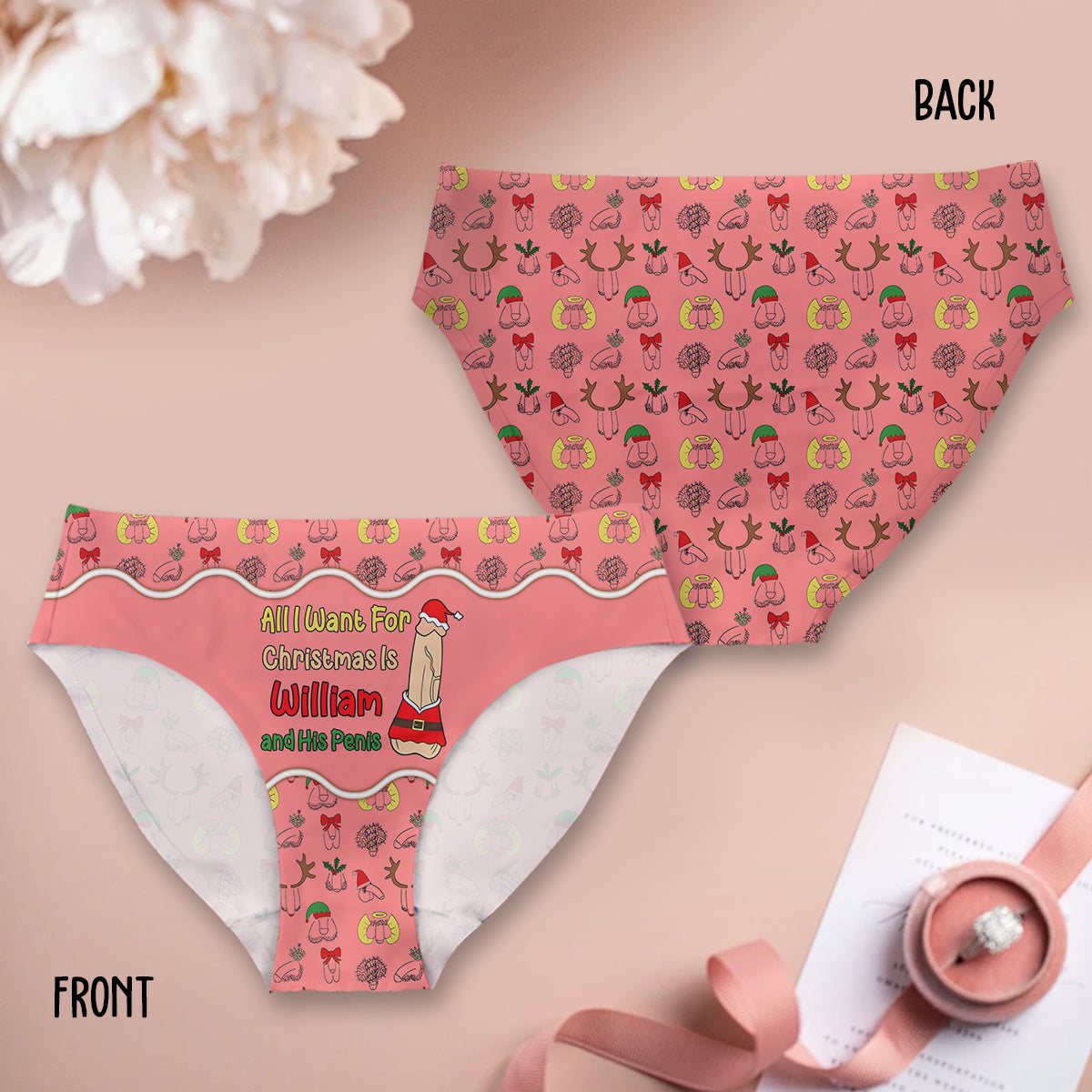 Tout ce que je veux pour Noël - Culottes personnalisées pour couples de femmes