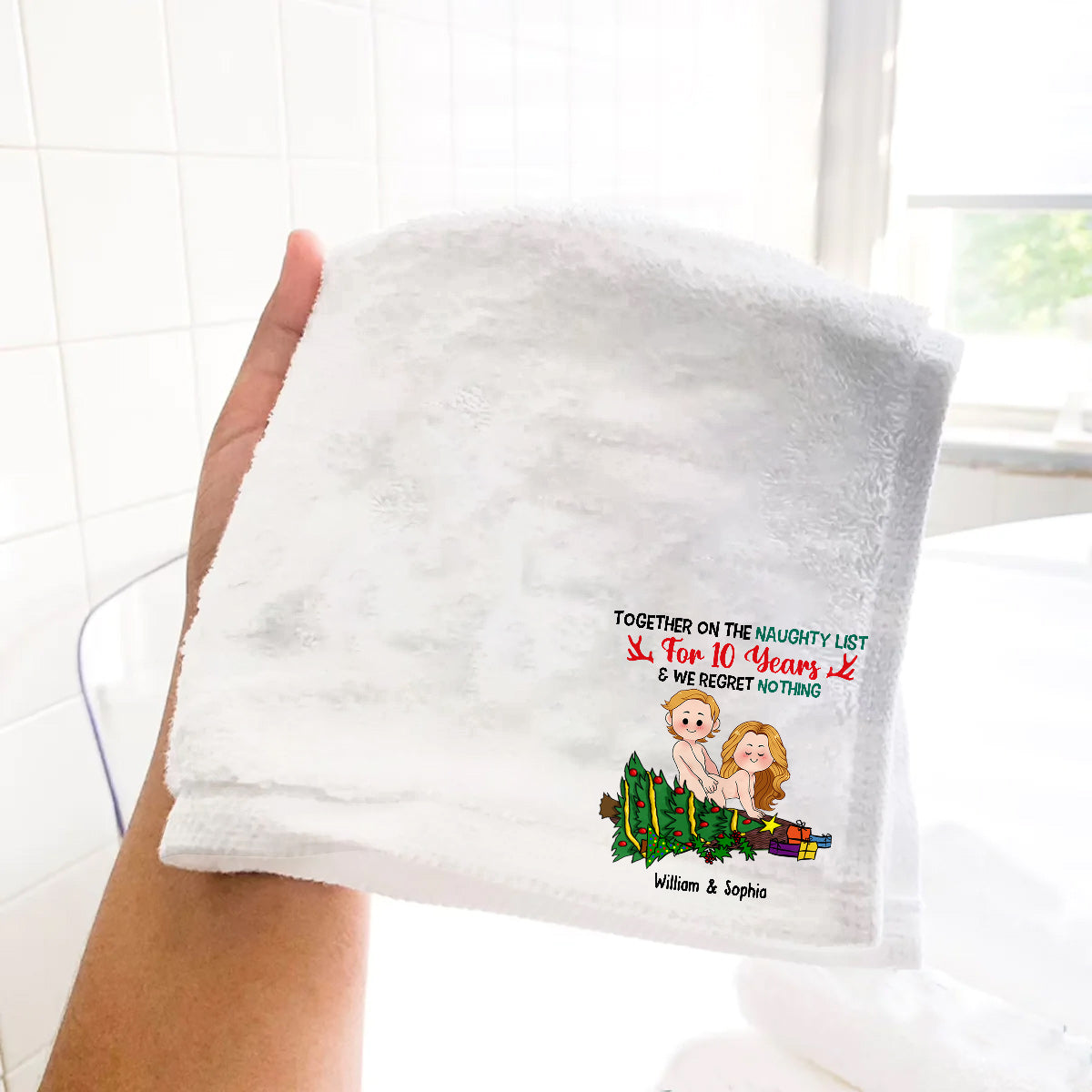 Ensemble sur la liste des vilains - Serviette de couple personnalisée