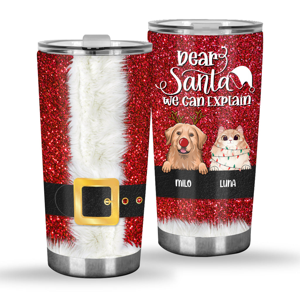 Cher Père Noël, je peux vous expliquer - Gobelet personnalisé pour chien