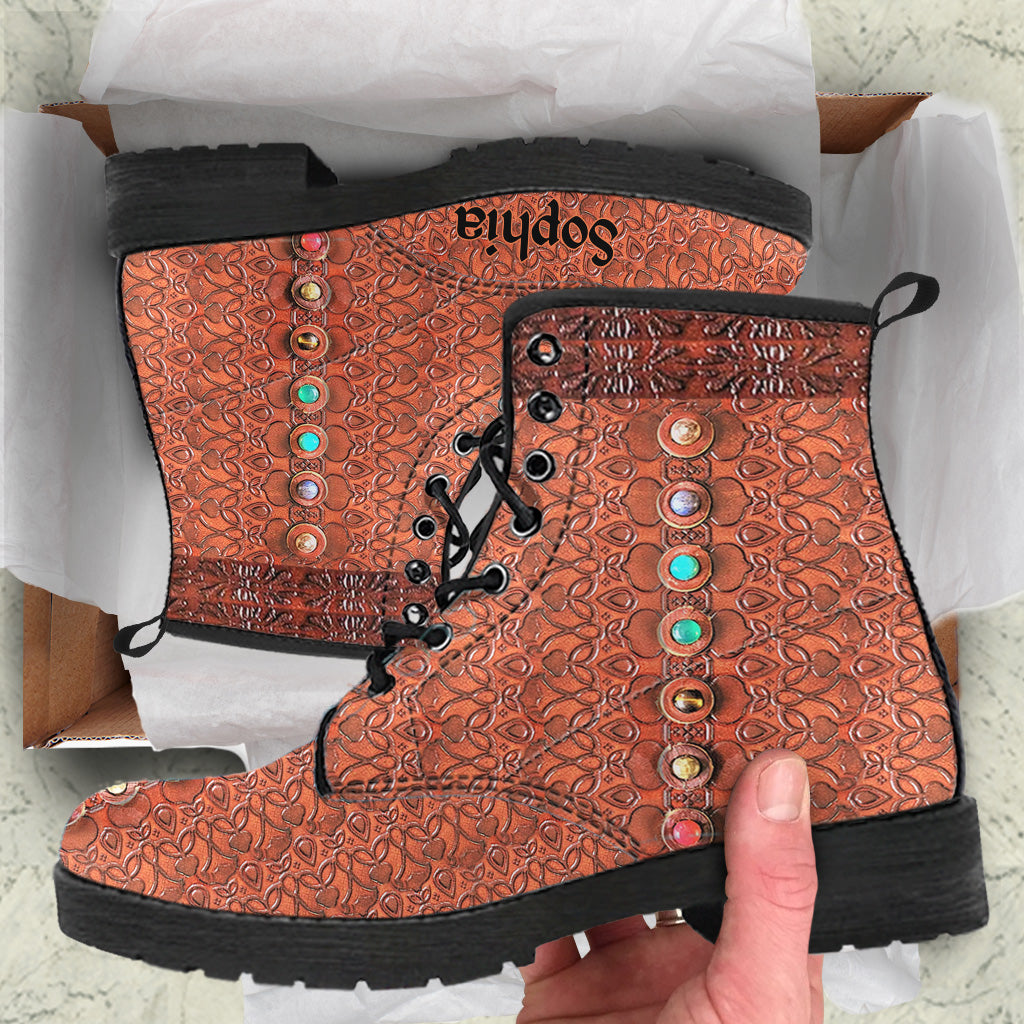 Namaste - Bottes de yoga en cuir personnalisées