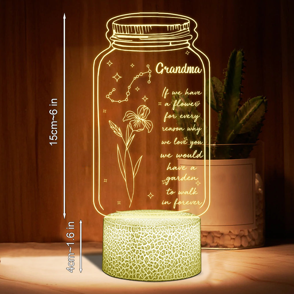 Si j'avais une étoile : Fleur de naissance et signe du zodiaque - Cadeau pour maman, grand-mère, fille, épouse, petite amie, papa, grand-père, petit ami, mari - Plaque lumineuse personnalisée
