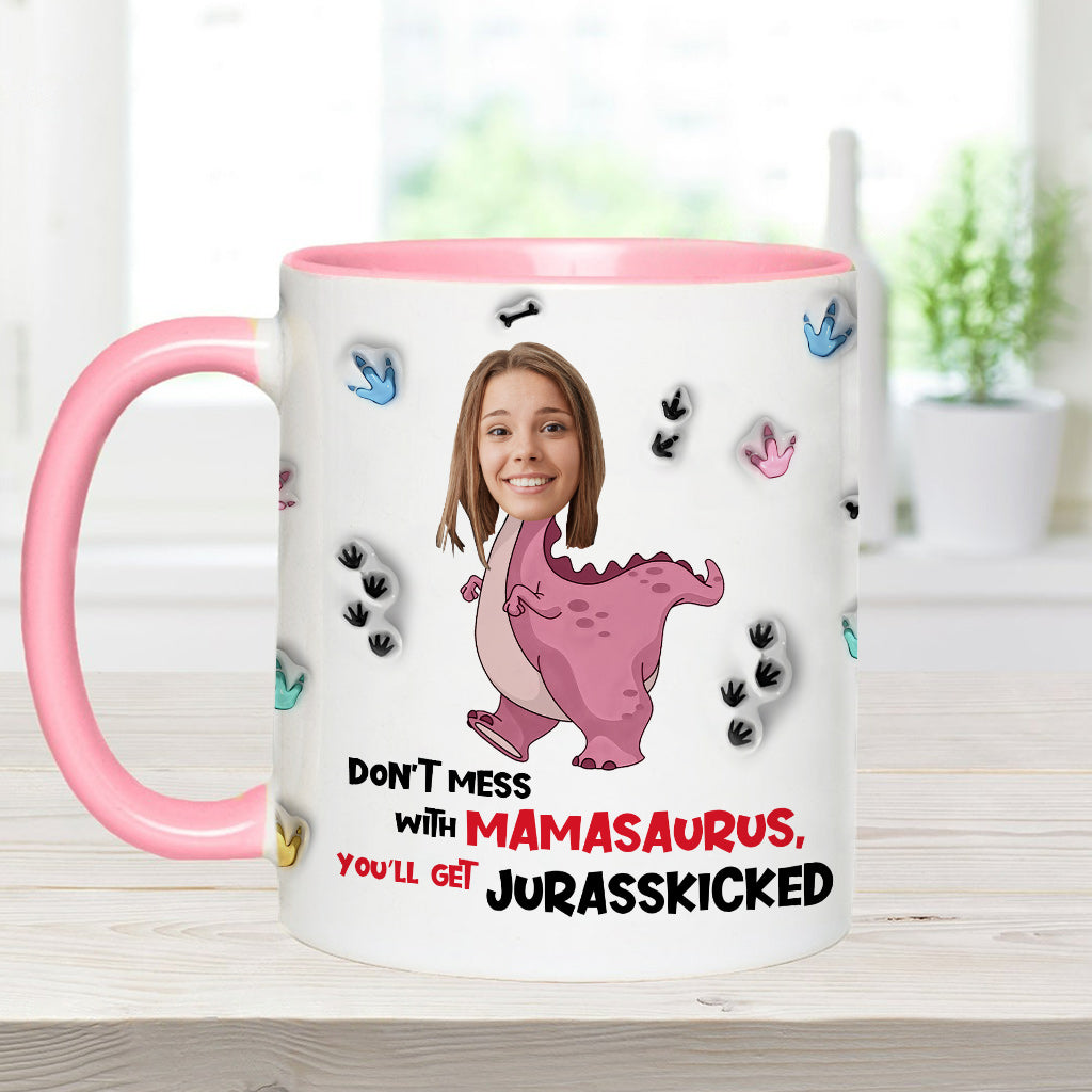 Ne vous frottez pas à Mamasaurus Jurasskicked - Mug personnalisé pour maman