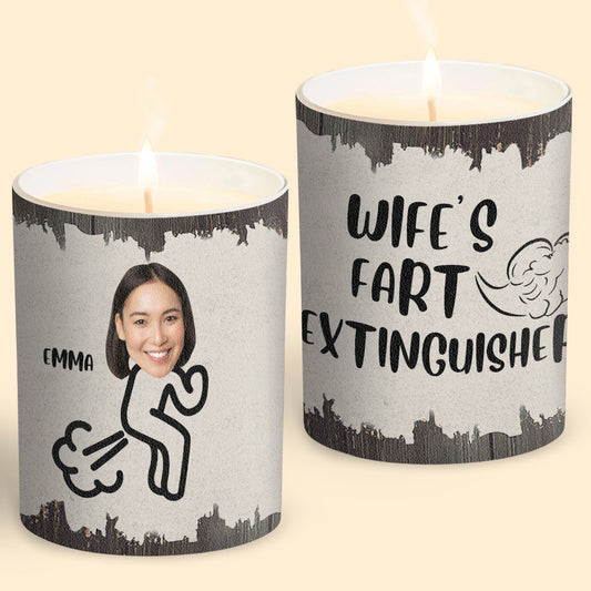 Extincteur de pets - Cadeau pour papa, grand-mère, grand-père, maman, oncle, tante, fils, fille, frère, sœur, petite-fille, petit-fils, mari, femme, petit ami, petite amie, ami - Bougie personnalisée avec couvercle en bois