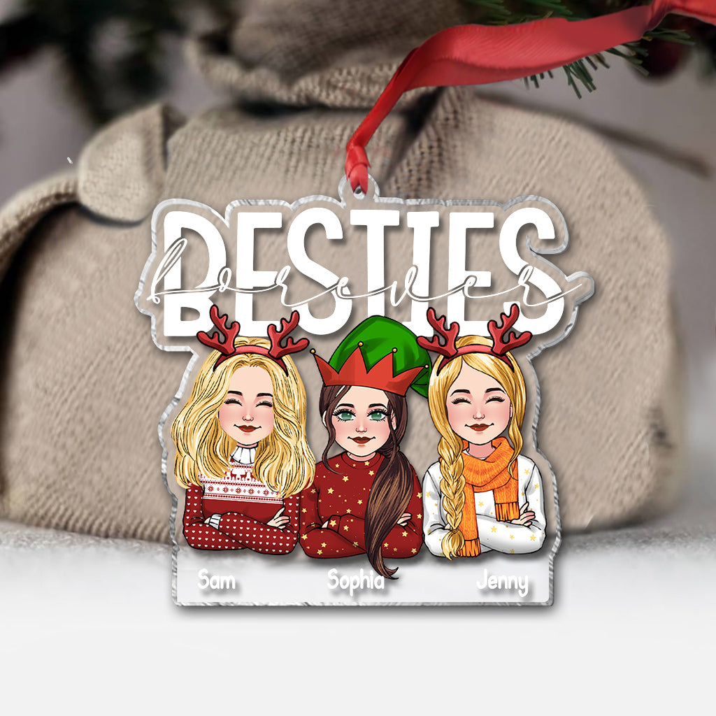 Besties Forever - Gift for friend - Personalized Transparent Ornament