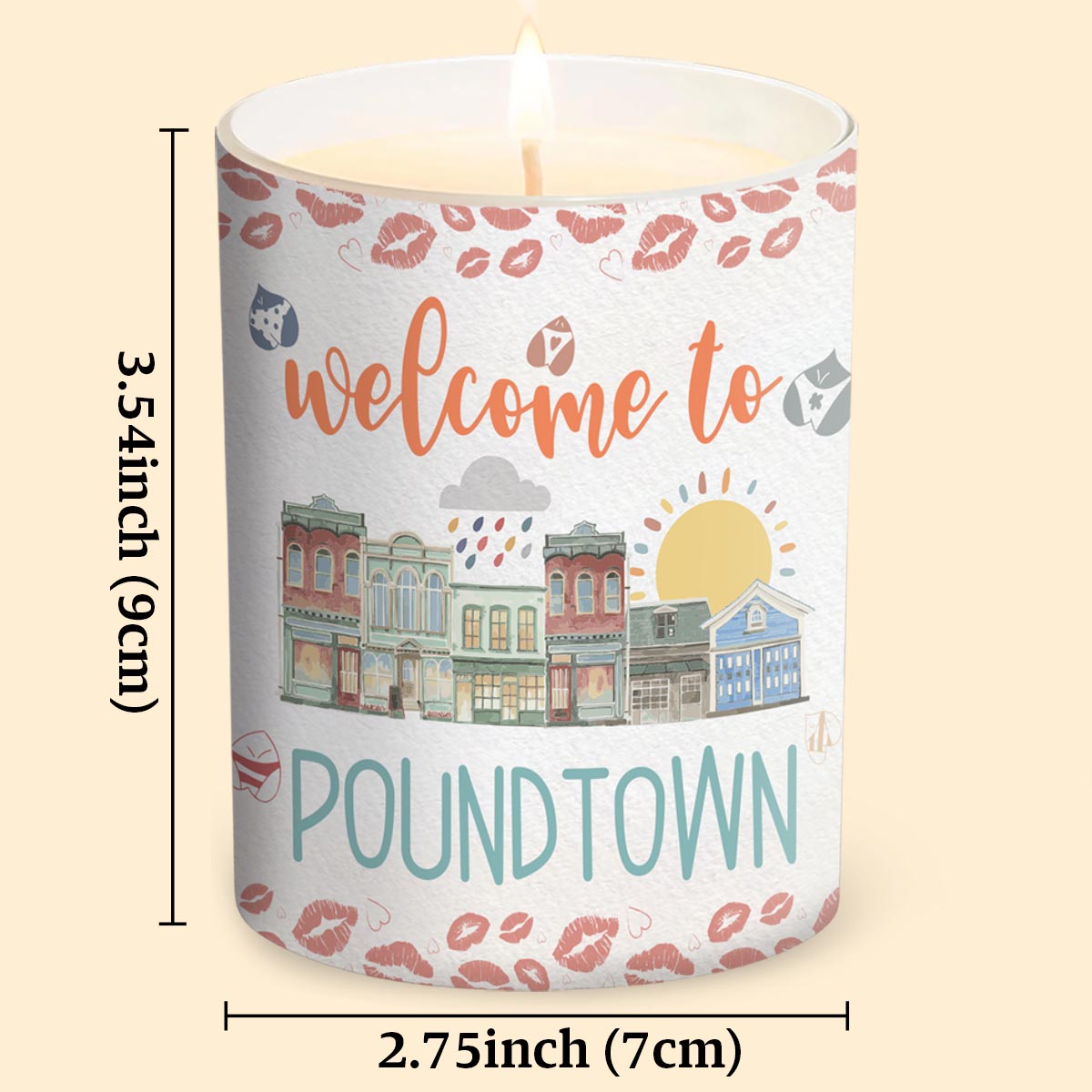 Bienvenue à Poundtown Inapproprié Adulte - Bougie personnalisée pour couple avec couvercle en bois