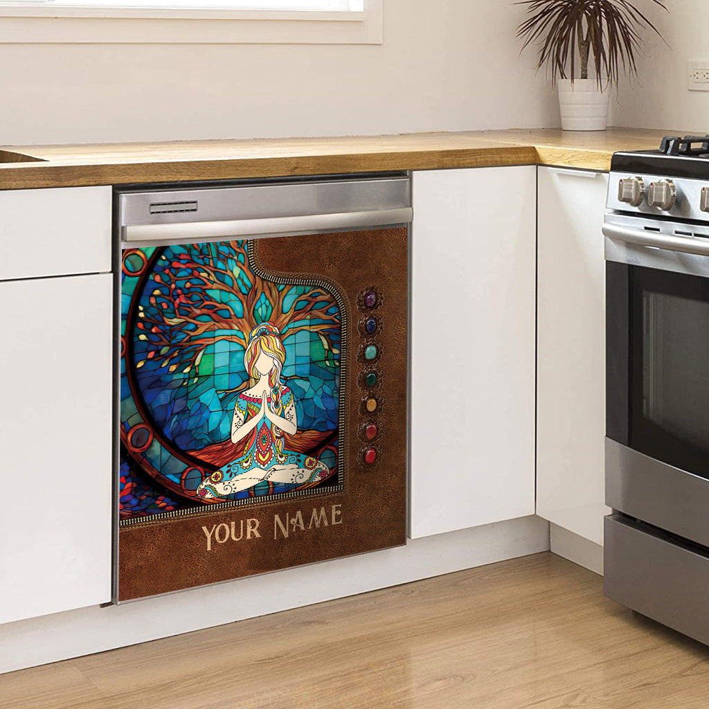 Namaste Green - Personalized Yoga Dishwasher Cover