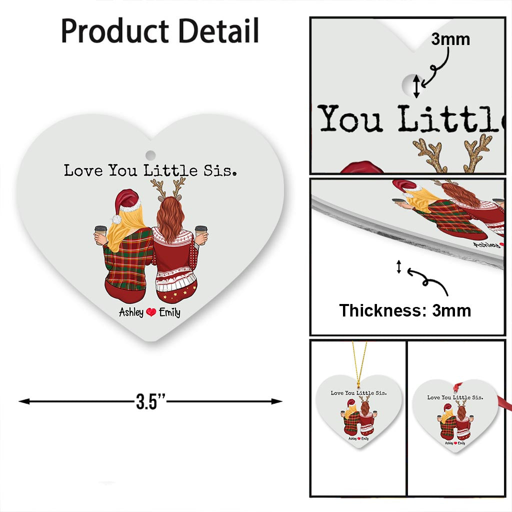 Je t'aime petite sœur - Ornement personnalisé pour sœur