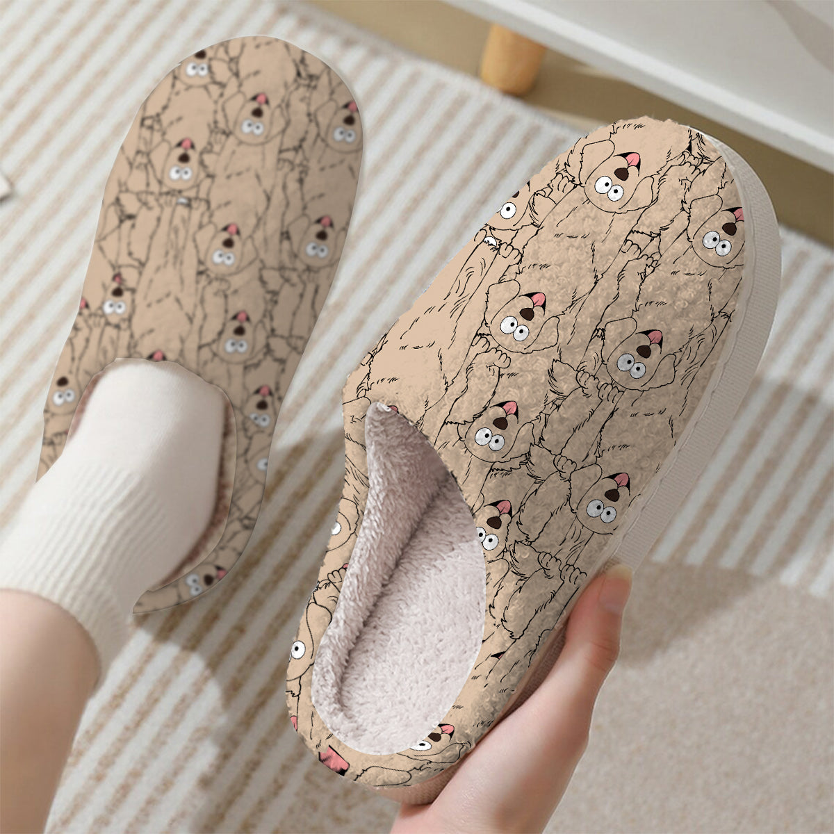 Pantoufles personnalisées pour chats et chiens aux expressions amusantes - Pour les amoureux des animaux