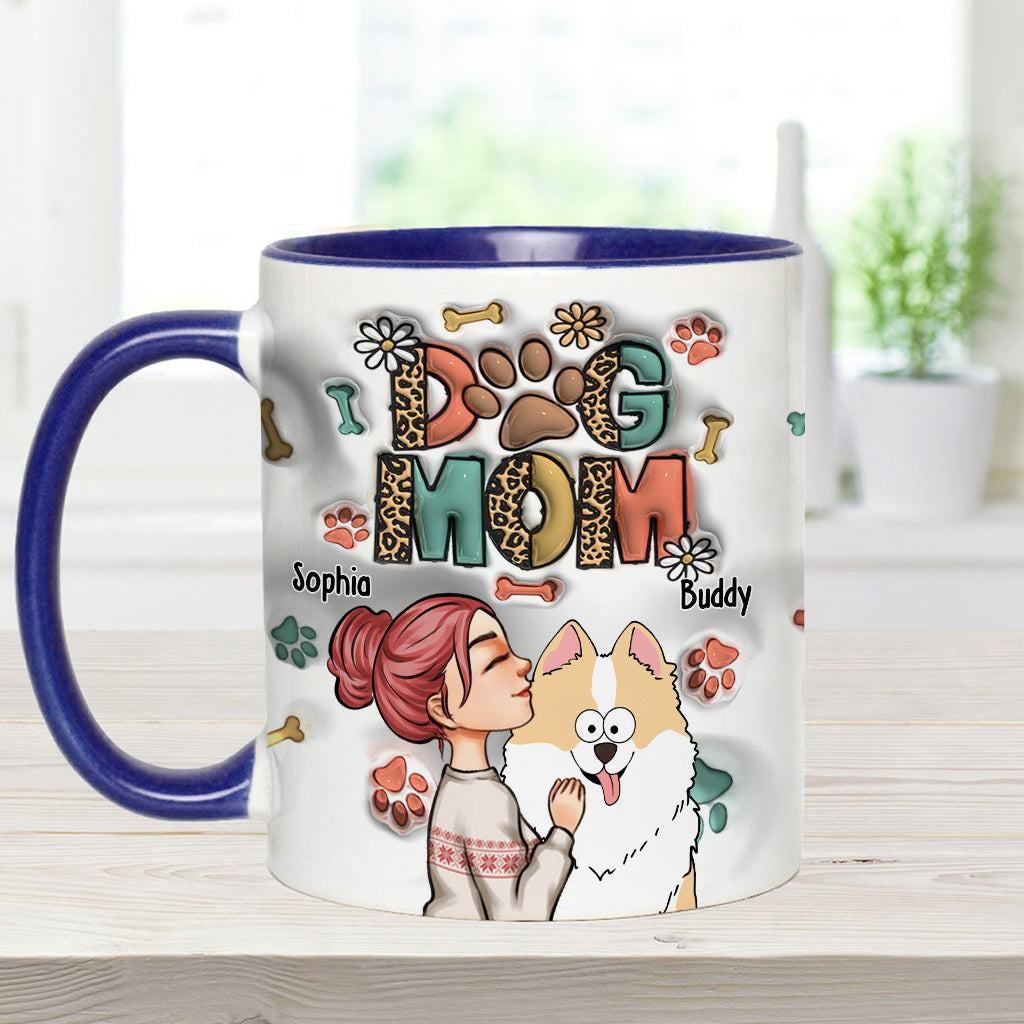 Mug gonflable personnalisé « Maman de chien, maman de chat » - Cadeau idéal pour les amoureux des chiens et des chats