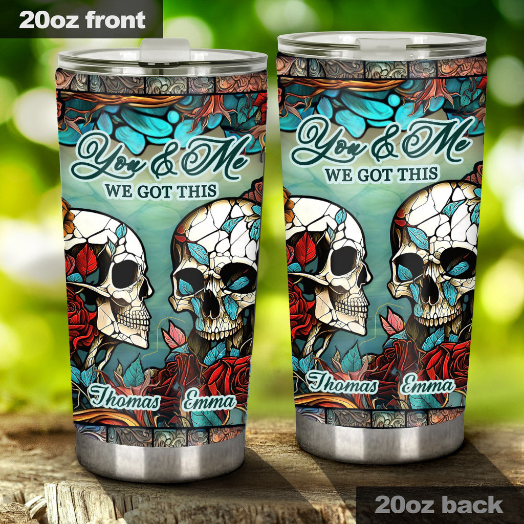 Skull Couple - Skull gift for husband, wife, boyfriend, girlfriend - Personalized Tumbler