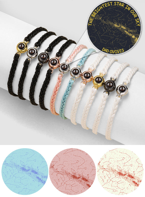 Carte du ciel personnalisée « L'étoile la plus brillante de notre ciel » - Cadeau commémoratif pour la perte d'un chien ou d'un chat - Bracelet de projection personnalisé