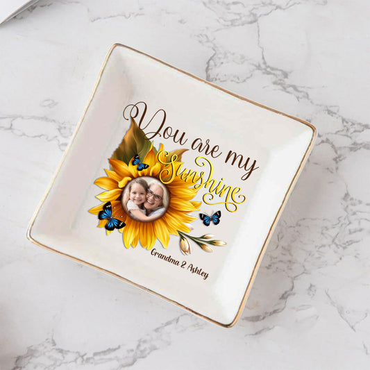 Tu es mon rayon de soleil - Cadeau pour maman, grand-mère, sœur, amie, épouse, fille, fils, époux, frère, tante, papa, petite-fille, petit-fils - Porte-bijoux personnalisé