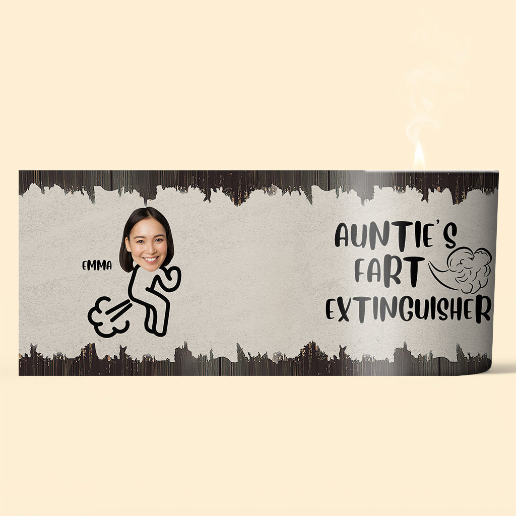 Extincteur de pets - Cadeau pour papa, grand-mère, grand-père, maman, oncle, tante, fils, fille, frère, sœur, petite-fille, petit-fils, mari, femme, petit ami, petite amie, ami - Bougie personnalisée avec couvercle en bois