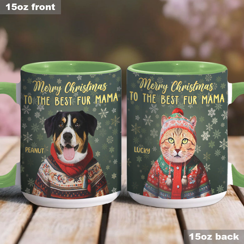 Portrait personnalisé de votre animal de compagnie pour Noël - Cadeau pour les amoureux des chiens et des chats - Mug décoratif personnalisé
