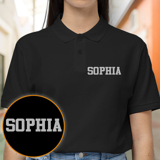 Polo brodé personnalisé avec nom pour petite-fille