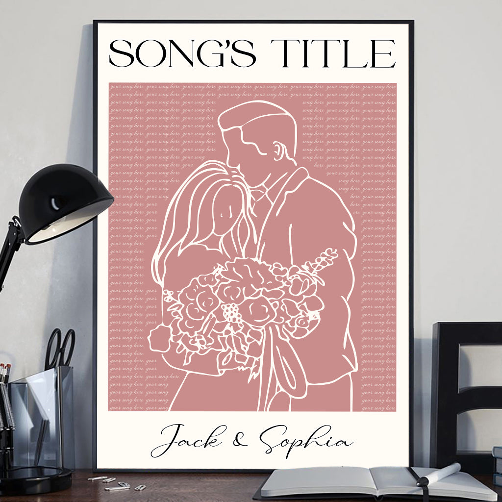 Paroles de chansons de mariage imprimées - Toile et affiche personnalisées pour mari et femme