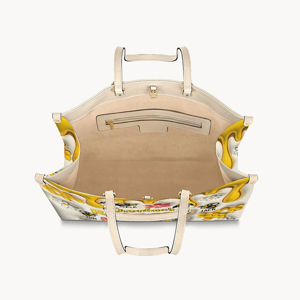 Les raisons d'être heureuse de grand-mère - Cadeau pour grand-mère - Sac à main en cuir personnalisé